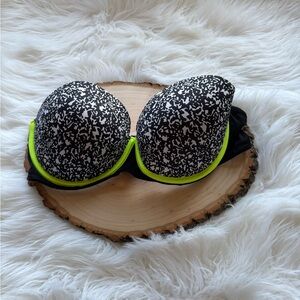 Victoria's Secret Black and Neon Green Bra